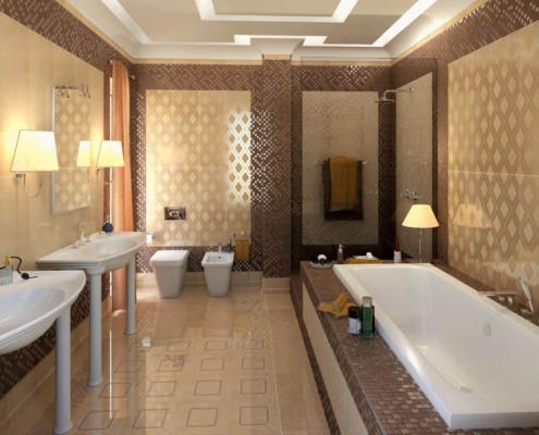 Brown bathroom